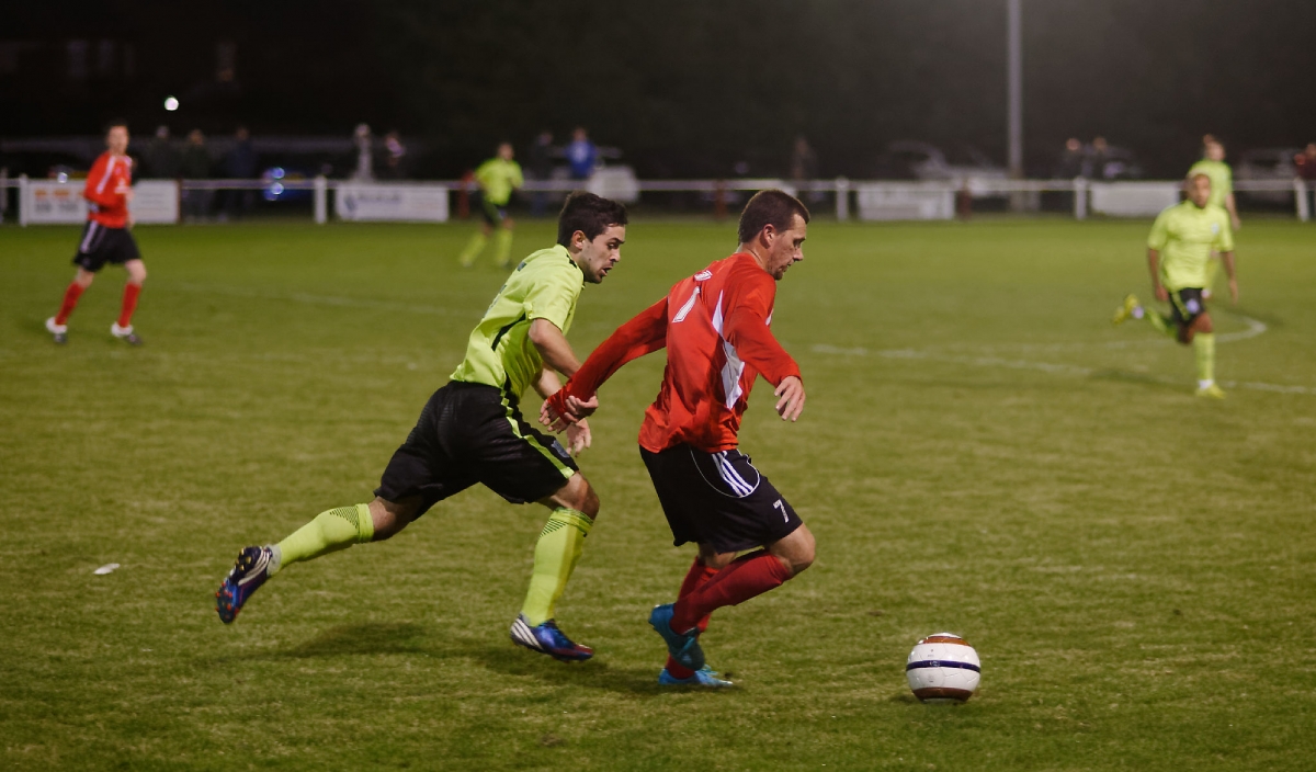 Goal scorer Colin Larkin in action during the 2 -1 win over Bishop Auckland. Photograph by Simon Mears.